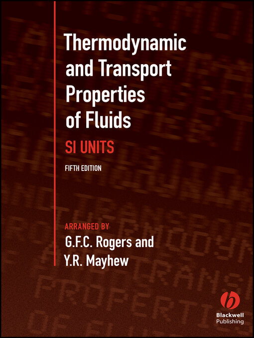 Cover image for Thermodynamic and Transport Properties of Fluids